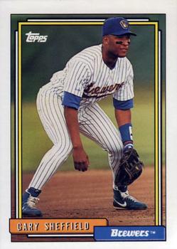 #695 Gary Sheffield - Milwaukee Brewers - 1992 Topps Baseball