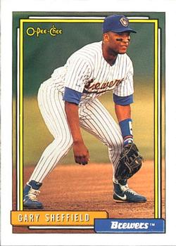 #695 Gary Sheffield - Milwaukee Brewers - 1992 O-Pee-Chee Baseball