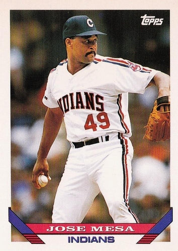 #696 Jose Mesa - Cleveland Indians - 1993 Topps Baseball