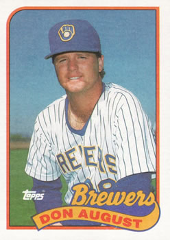 #696 Don August - Milwaukee Brewers - 1989 Topps Baseball