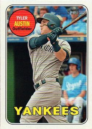 #696b Tyler Austin - New York Yankees - 2018 Topps Heritage Baseball