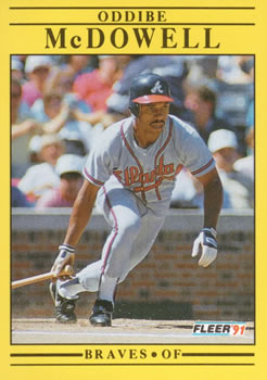 #697 Oddibe McDowell - Atlanta Braves - 1991 Fleer Baseball