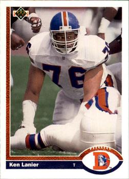 #697 Ken Lanier - Denver Broncos - 1991 Upper Deck Football