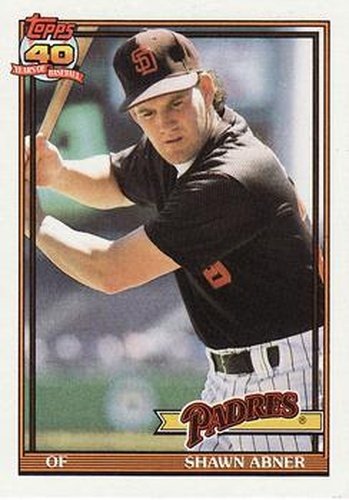 #697 Shawn Abner - San Diego Padres - 1991 Topps Baseball