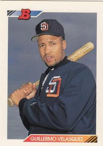 #698 Guillermo Velasquez - San Diego Padres - 1992 Bowman Baseball