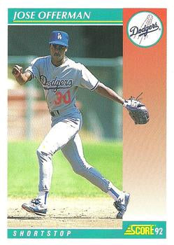 #699 Jose Offerman - Los Angeles Dodgers - 1992 Score Baseball