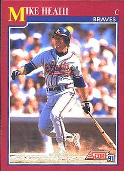 #69T Mike Heath - Atlanta Braves - 1991 Score Rookie & Traded Baseball