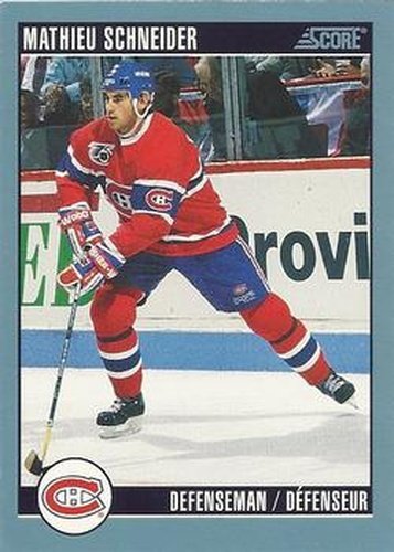 #69 Mathieu Schneider - Montreal Canadiens - 1992-93 Score Canadian Hockey