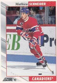 #69 Mathieu Schneider - Montreal Canadiens - 1992-93 Score USA Hockey