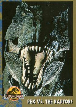 #69 Rex vs. the Raptors - 1993 Topps Jurassic Park