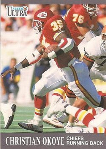 #69 Christian Okoye - Kansas City Chiefs - 1991 Ultra Football