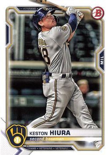 #69 Keston Hiura - Milwaukee Brewers - 2021 Bowman Baseball