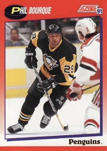 #69 Phil Bourque - Pittsburgh Penguins - 1991-92 Score Canadian Bilingual Hockey