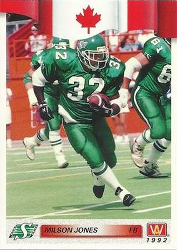 #69 Milson Jones - Saskatchewan Roughriders - 1992 All World CFL Football