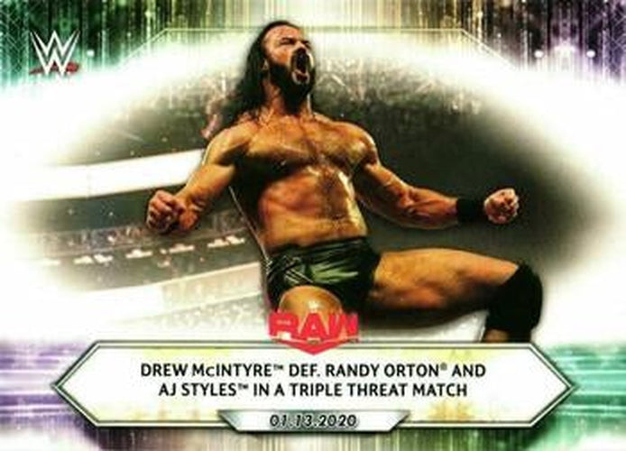 #6 Drew McIntyre def. Randy Orton and AJ Styles in a Triple Threat Match - 2021 Topps WWE Wrestling