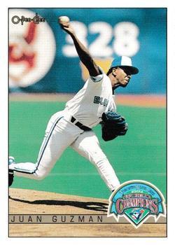 #6 Juan Guzman - Toronto Blue Jays - 1993 O-Pee-Chee Baseball - World Champions