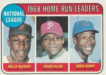 #6 National League 1968 Home Run Leaders Willie McCovey / Richie Allen / Ernie Banks - San Francisco Giants / Philadelphia Phillies / Chicago Cubs - 1969 Topps Baseball