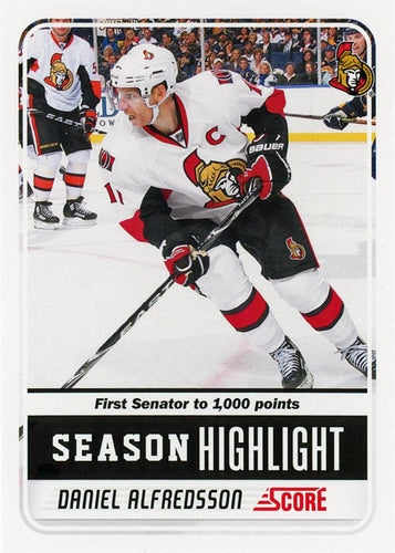 #6 Daniel Alfredsson - Ottawa Senators - 2011-12 Score Hockey