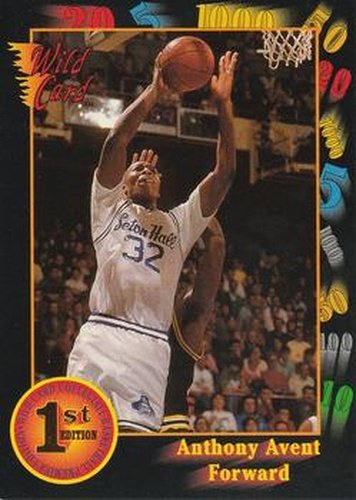 #6 Anthony Avent - Seton Hall Pirates - 1991-92 Wild Card Basketball