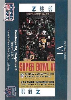#6 SB VI Ticket - Dallas Cowboys / Miami Dolphins - 1990-91 Pro Set Super Bowl XXV Silver Anniversary Football