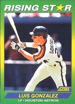 #6 Luis Gonzalez - Houston Astros - 1992 Score 100 Rising Stars Baseball