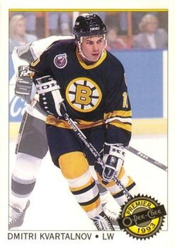 #6 Dmitri Kvartalnov - Boston Bruins - 1992-93 O-Pee-Chee Premier Hockey