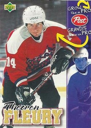 #6 Theoren Fleury - Calgary Flames - 1996-97 Upper Deck Post Cereal Hockey