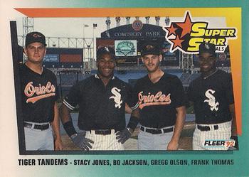 #701 Stacy Jones / Bo Jackson / Gregg Olson / Frank Thomas - Baltimore Orioles / Chicago White Sox - 1992 Fleer Baseball