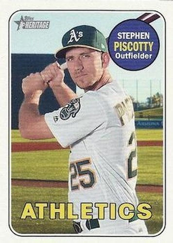 #701c Stephen Piscotty - Oakland Athletics - 2018 Topps Heritage Baseball