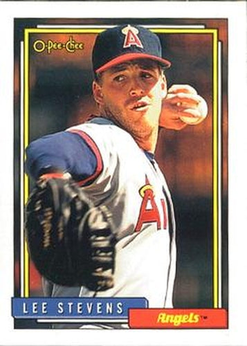 #702 Lee Stevens - California Angels - 1992 O-Pee-Chee Baseball