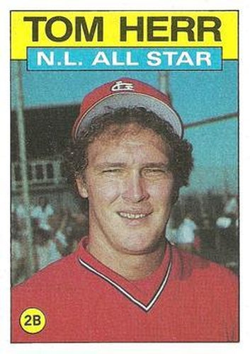 #702 Tom Herr - St. Louis Cardinals - 1986 Topps Baseball