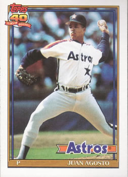 #703 Juan Agosto - Houston Astros - 1991 Topps Baseball