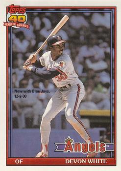 #704 Devon White - California Angels - 1991 O-Pee-Chee Baseball