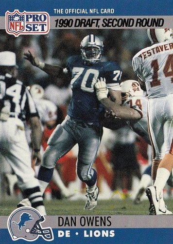 #704 Dan Owens - Detroit Lions - 1990 Pro Set Football