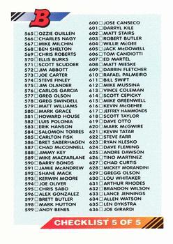 #705 Checklist: 565-705 - 1992 Bowman Baseball