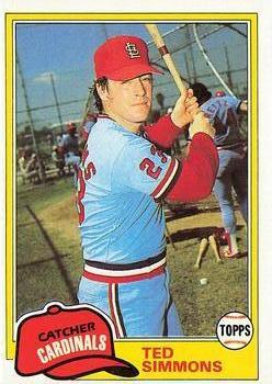 #705 Ted Simmons - St. Louis Cardinals - 1981 Topps Baseball