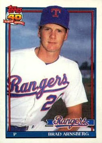 #706 Brad Arnsberg - Texas Rangers - 1991 Topps Baseball
