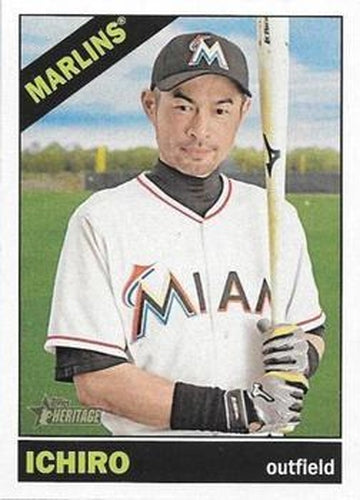 #706c Ichiro - Miami Marlins - 2015 Topps Heritage Baseball