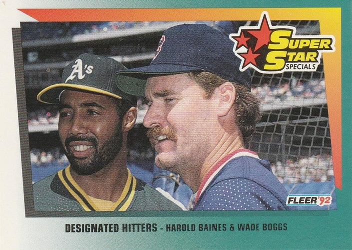 #707 Harold Baines / Wade Boggs - Oakland Athletics / Boston Red Sox - 1992 Fleer Baseball