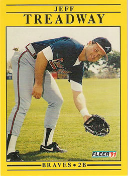 #707 Jeff Treadway - Atlanta Braves - 1991 Fleer Baseball