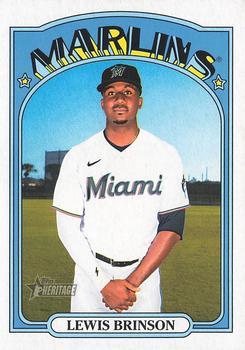 #708 Lewis Brinson - Miami Marlins - 2021 Topps Heritage Baseball