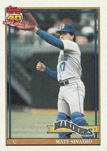 #709 Matt Sinatro - Seattle Mariners - 1991 Topps Baseball