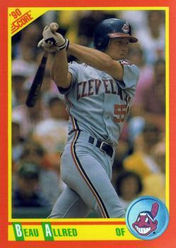 #70T Beau Allred - Cleveland Indians - 1990 Score Rookie & Traded Baseball