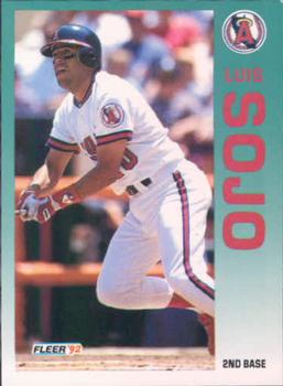 #70 Luis Sojo - California Angels - 1992 Fleer Baseball