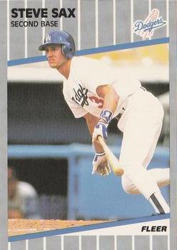 #70 Steve Sax - Los Angeles Dodgers - 1989 Fleer Baseball