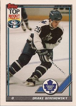 #70 Drake Berehowsky - Toronto Maple Leafs - 1991-92 Topps Hockey