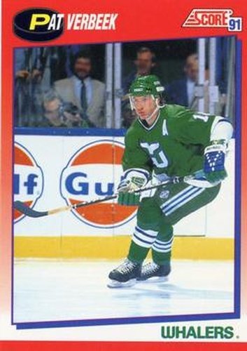 #70 Pat Verbeek - Hartford Whalers - 1991-92 Score Canadian Bilingual Hockey