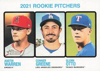 #70 Austin Warren / Conner Greene / Glenn Otto - Los Angeles Angels / Los Angeles Dodgers / Texas Rangers - 2022 Topps Heritage Baseball