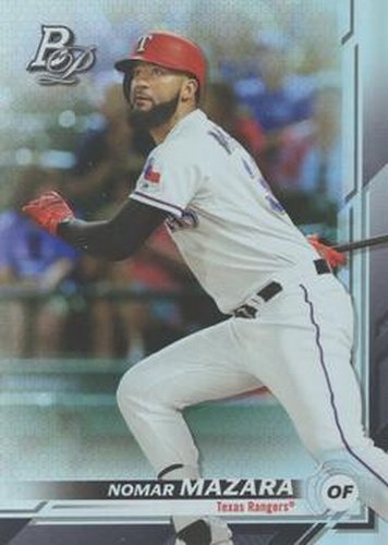 #70 Nomar Mazara - Texas Rangers - 2019 Bowman Platinum Baseball