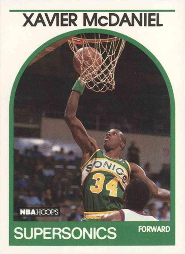 #70 Xavier McDaniel - Seattle SuperSonics - 1989-90 Hoops Basketball